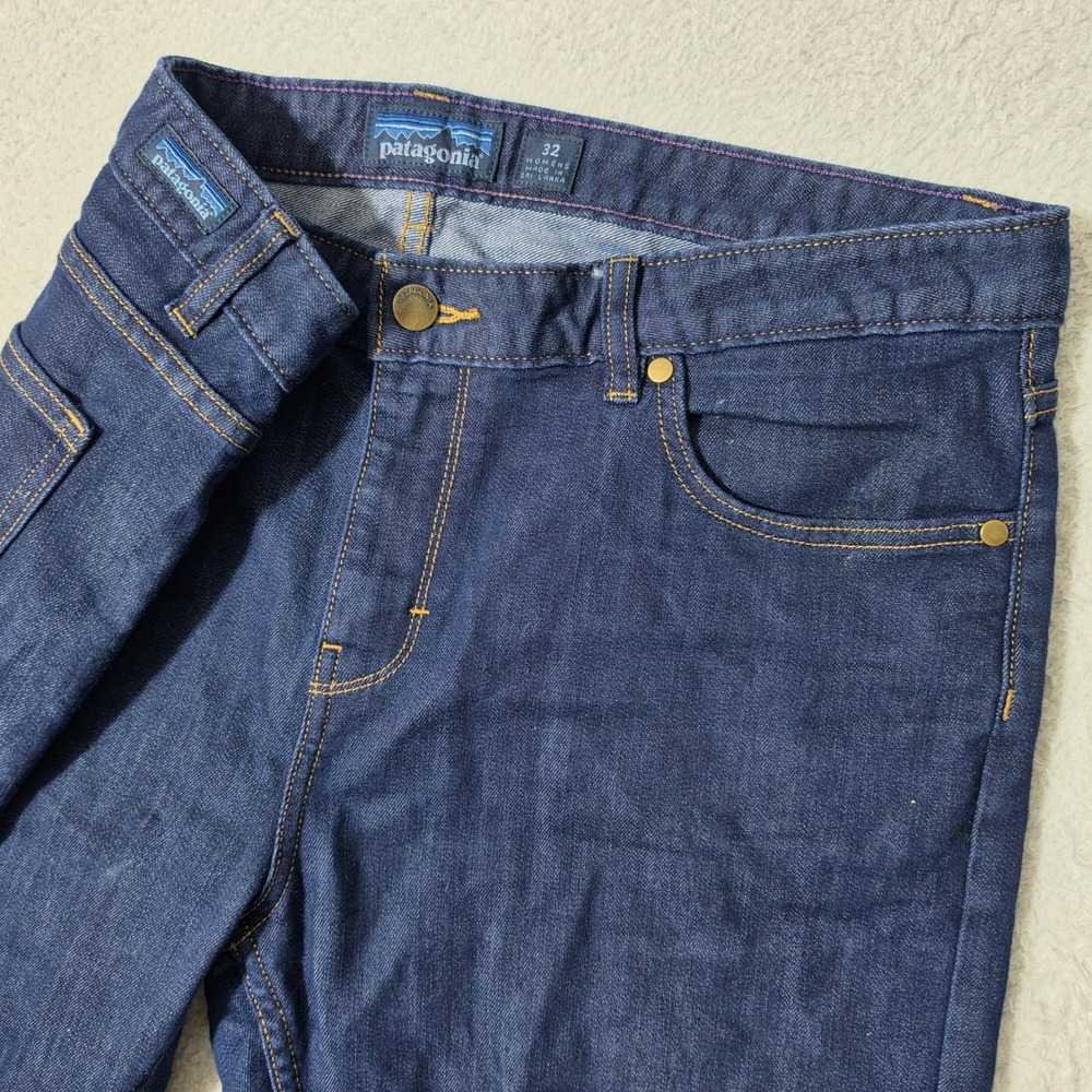 Patagonia Straight Regular Jeans Womens 32/31 Blue Dark Wash Denim STY55100